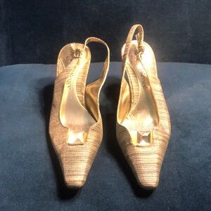 Elegant Gold Women's Slingback Heels